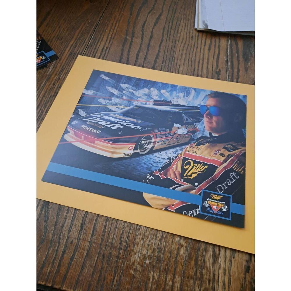 Vintage Rusty Wallace 8x10 Driver Card Miller Genuine Draft MGD #27 Spec Nascar